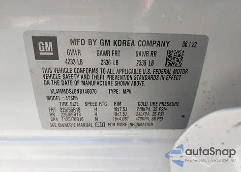 2022 Buick Encore Gx Fwd Select from USA, damaged, VIN KL4MMDSL0NB146070